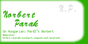 norbert parak business card